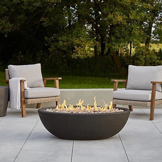 Real Flame 48.25 in. x 28.25 in. Riverside Oval Propane Gas Fire Bowl, Shale - Image 6