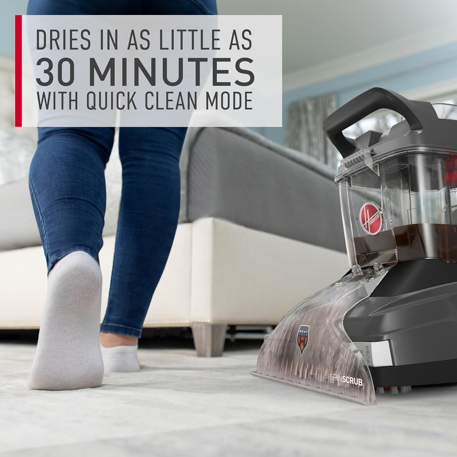 Hoover PowerScrub Deluxe Carpet Cleaner for Carpet & Upholstery with Tools - Image 22