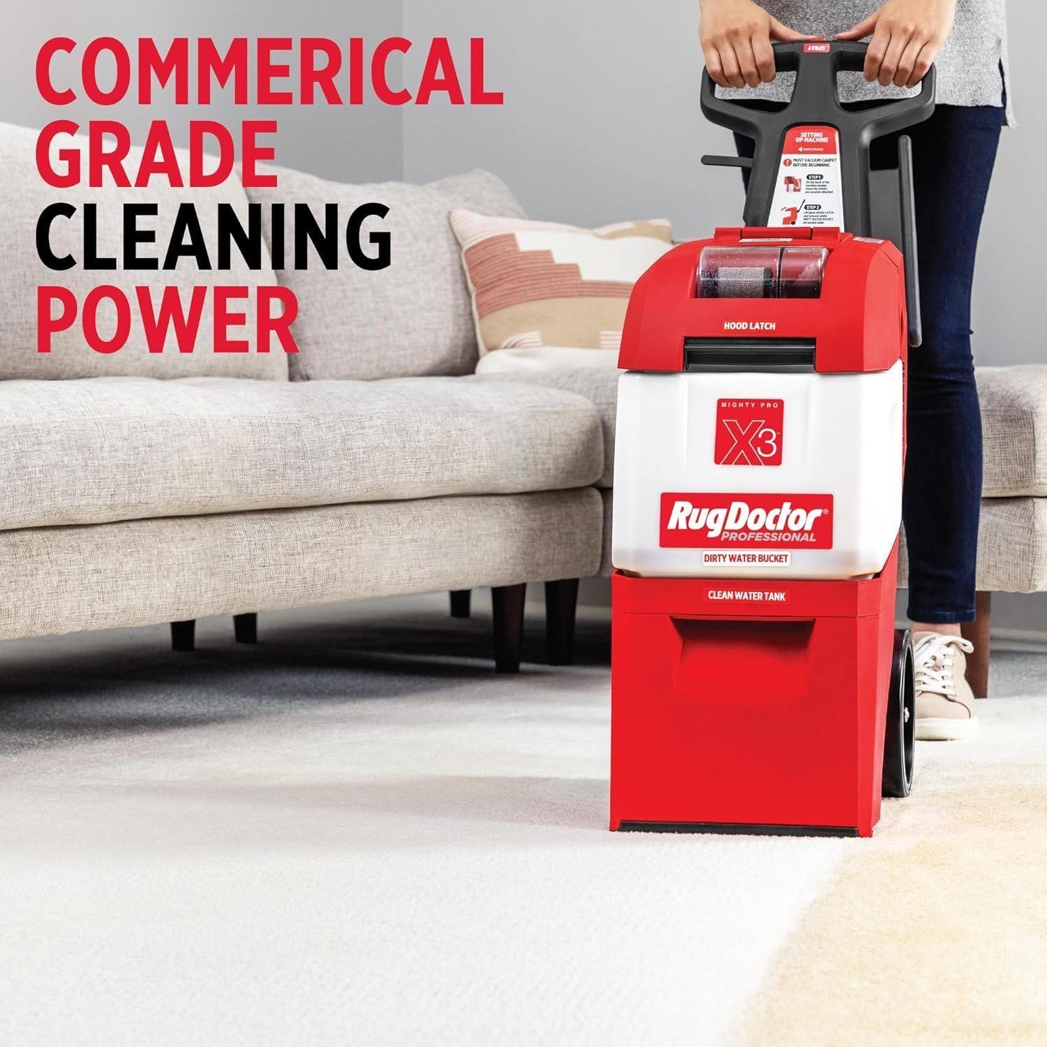 Rug Doctor X3 Commercial Carpet Cleaner Pet Pro Pack with Stain & Odor Removers - Image 8