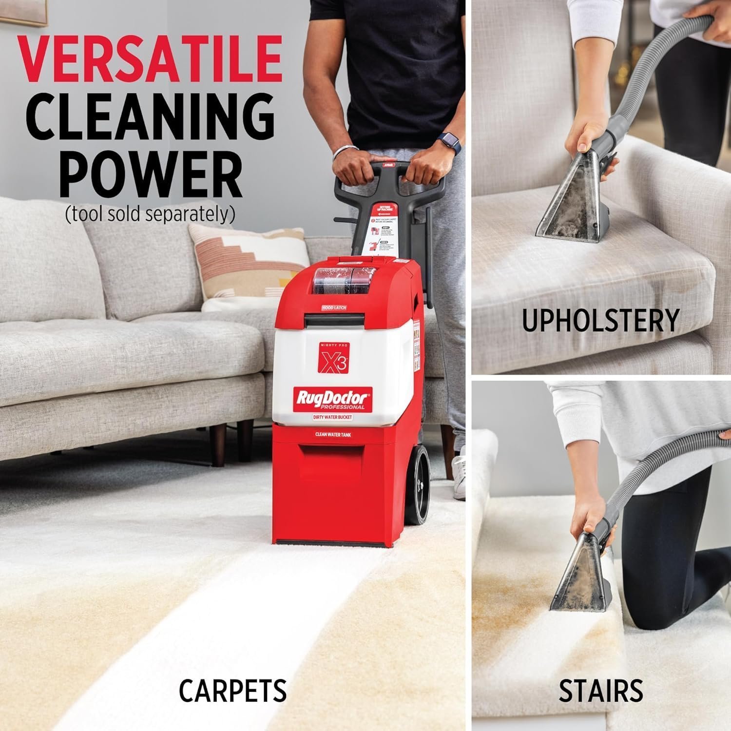 Rug Doctor X3 Commercial Carpet Cleaner Pet Pro Pack with Stain & Odor Removers - Image 9
