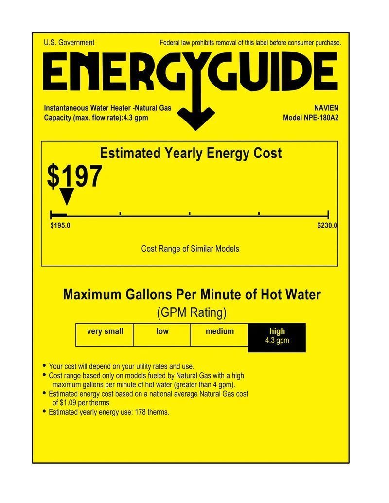 Navien NPE-180A2 High efficiency Condensing Tankless Water Heater - Image 2