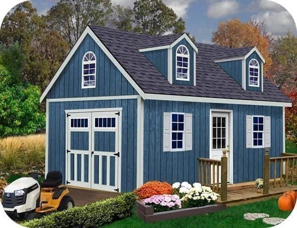 Hampton 12 ft. W x 16 ft. D Wood Storage Shed Kit with Floor (192 Sq. ft.) Installtion Included - Image 5