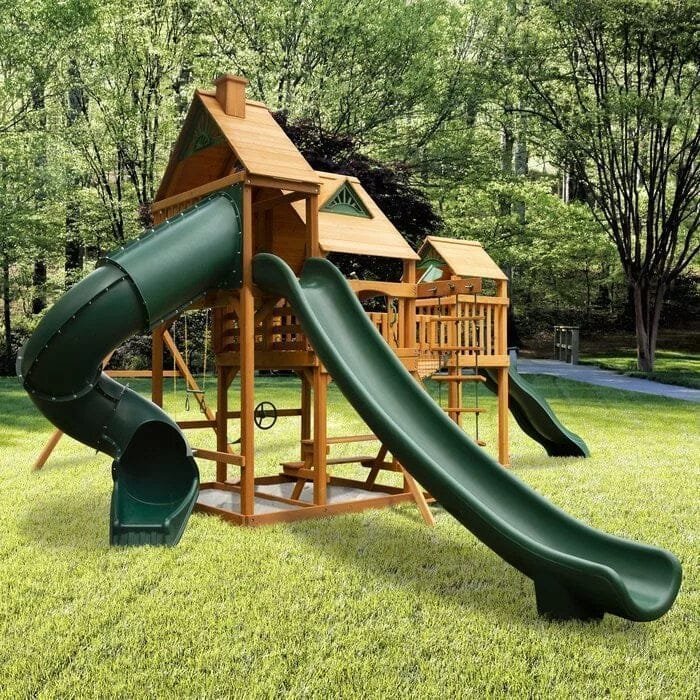 Treasure Trove II Swing Set /Tongue and Groove Wood Roof - Image 3