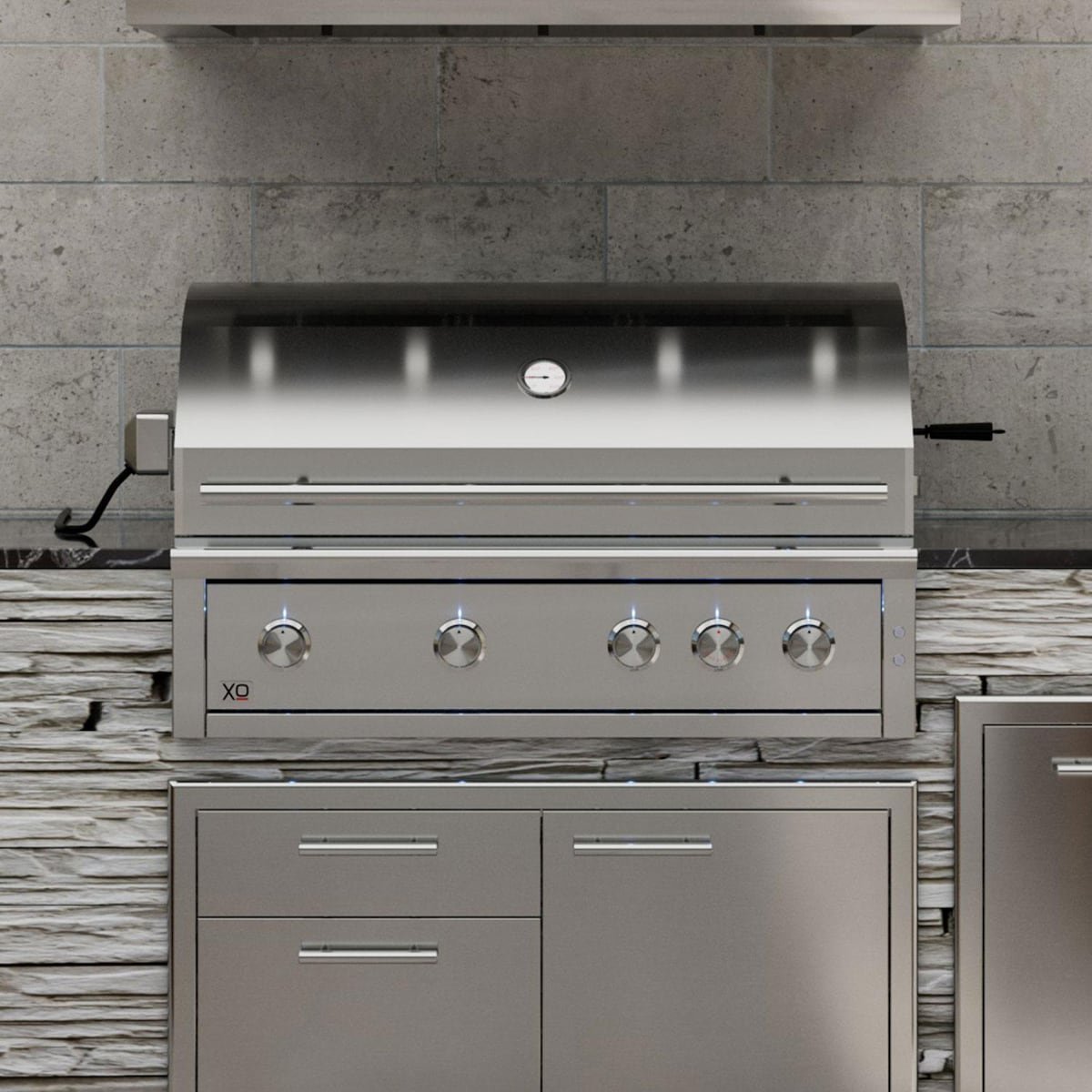 XO Appliance 42″ Grill 4 Burner with Rotiss Burner LP