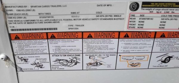 Spartan 6X12 Single Axle Enclosed Cargo Trailer | .030 | White | SP6X12SA - Image 5
