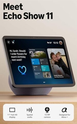 Amazon Echo Show 11 (newest model), Vibrant Full-HD 11โณ display with more viewing area and spatial audio, Designed for Alexa+, Graphite
