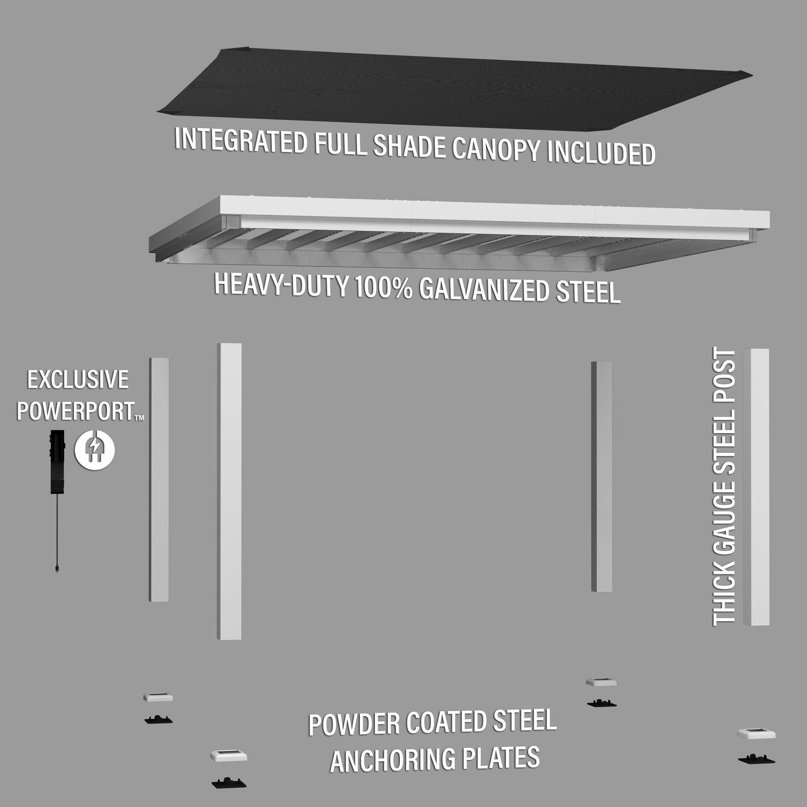 14×12 Windham Modern Steel Pergola - Image 4