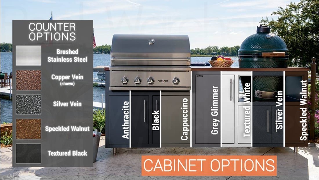 Challenger Designs 83″ Kamado Grill & Built-in Grill Outdoor Kitchen Island - Image 4