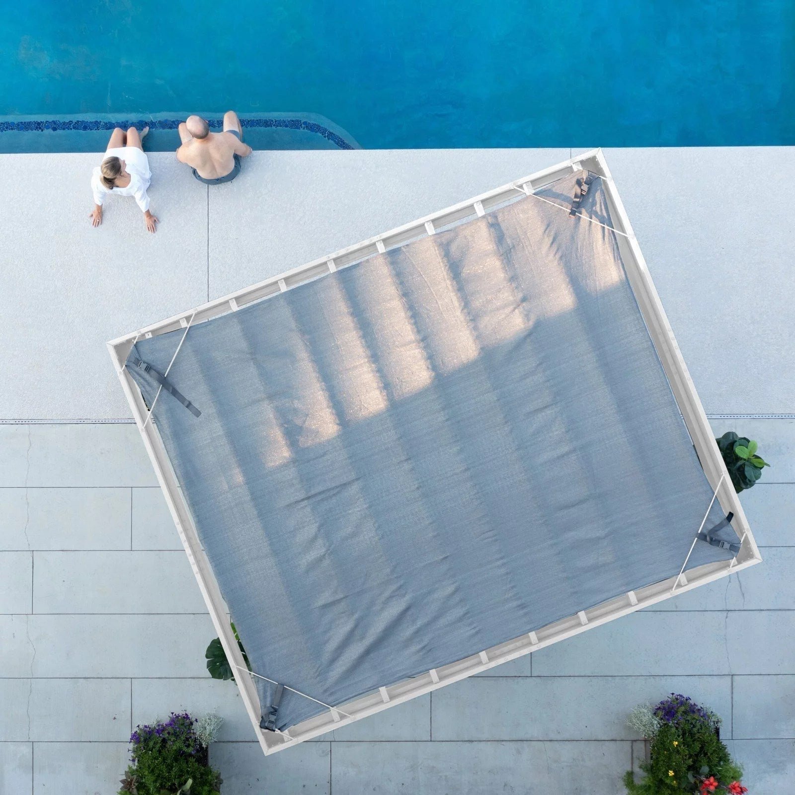 12×10 Windham Modern Steel Pergola With Sail Shade Soft Canopy - Image 13