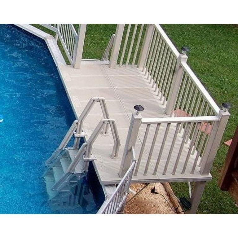 Vinylworks 5′ x 13.5′ Resin Above Ground Swimming Pool Deck Kit Taupe - Image 3