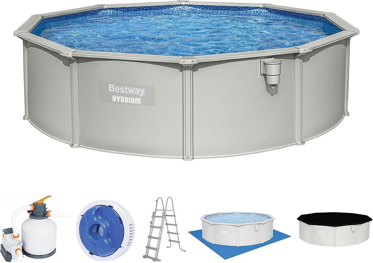 Bestway Hydrium 18′ x 52″ Round Steel Wall Above Ground Pool Set - Image 3