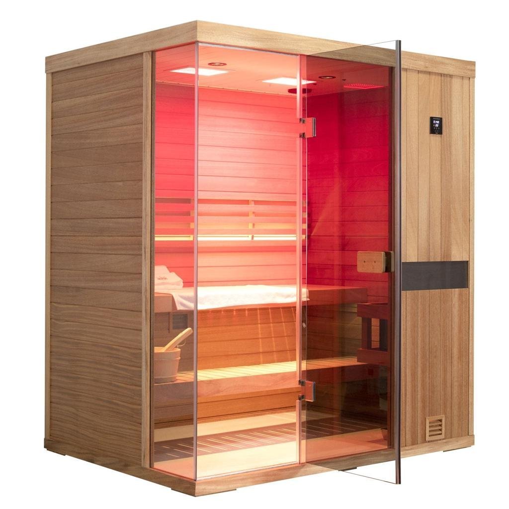 HKXSC 1-Person oxygen ion Indoor Steam Sauna African Mahogany Wood - Image 3