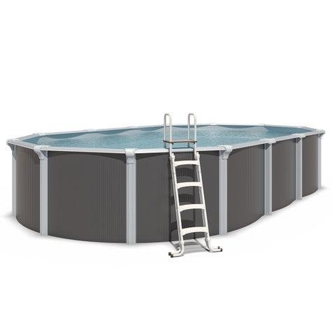 Trigano Piscine métal hors sol anthracite 5,20 x 3,95 x 1,32 m - Image 4