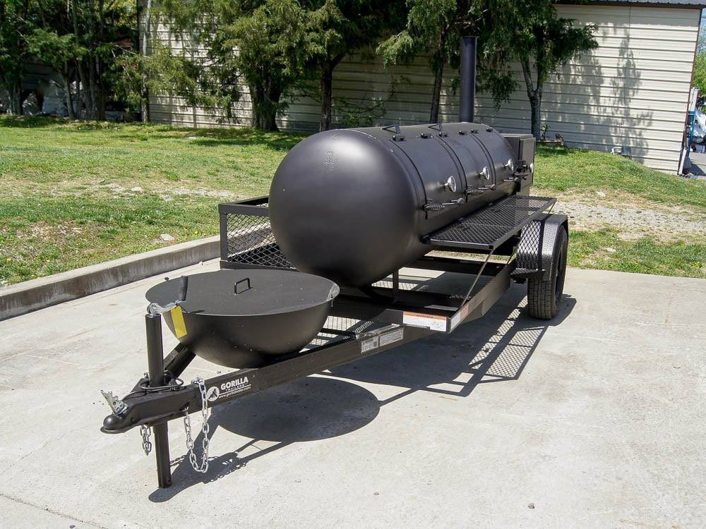 330 Gallon Pull Behind BBQ Smoker with Round Charcoal Grill 3500lb Axle - Image 3