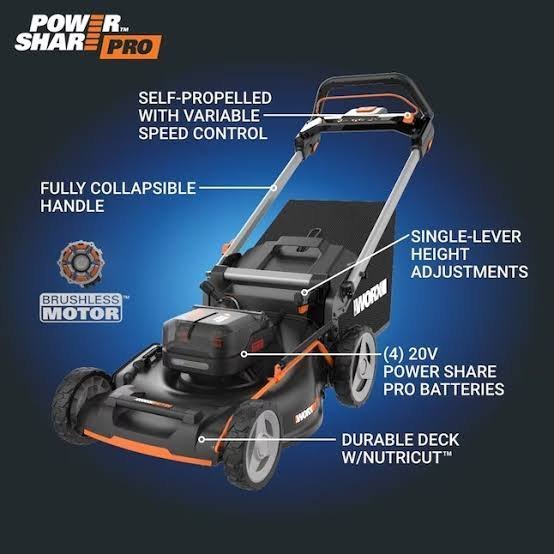 Worx 40-volt 21-in Cordless Self-propelled Lawn Mower 5 Ah - Image 3
