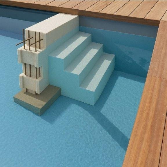 Piscine complète Polybloc en bloc polystyrène avec escalier - Image 4