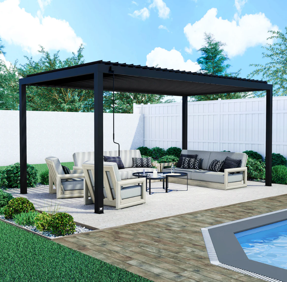 Backyard Discovery Sarasota Galvanized Steel Louvered Outdoor Pergola - Image 2