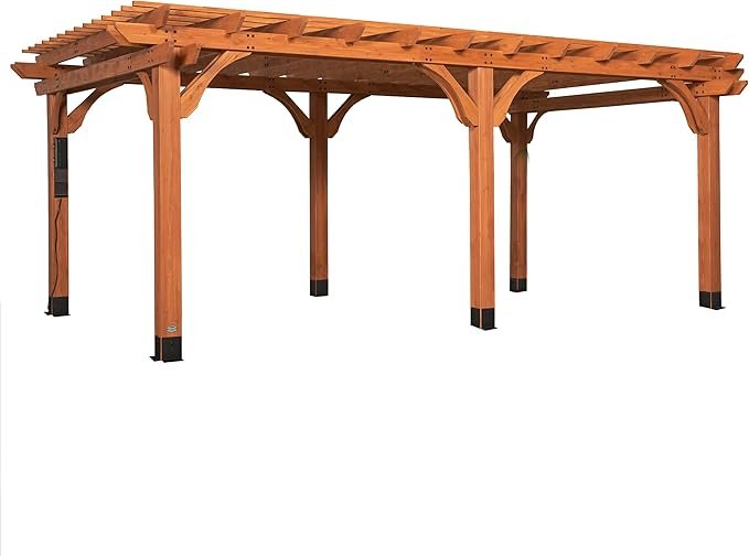 Backyard Discovery Beaumont 20 Ft x 12 Ft Cedar Patio Pergola with Power - Image 7