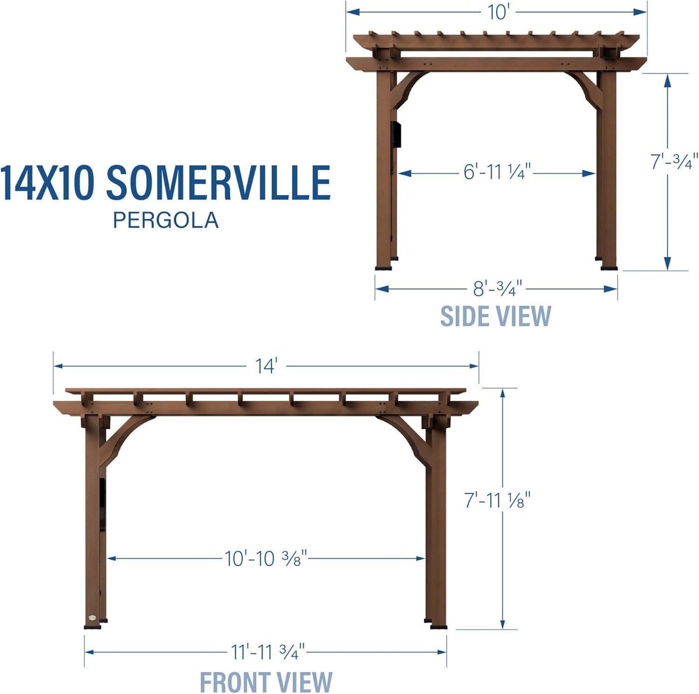 Backyard Discovery 14 Ft x 10 Ft Somerville Cedar Pergola with Power - Image 3