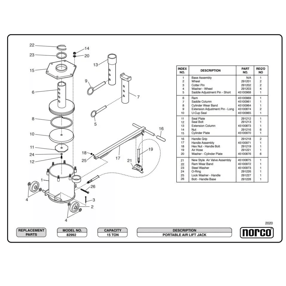 Designasofadfw 15-Ton Heavy-Duty Portable Air-Powered Hydraulic Lift Jack - Image 2