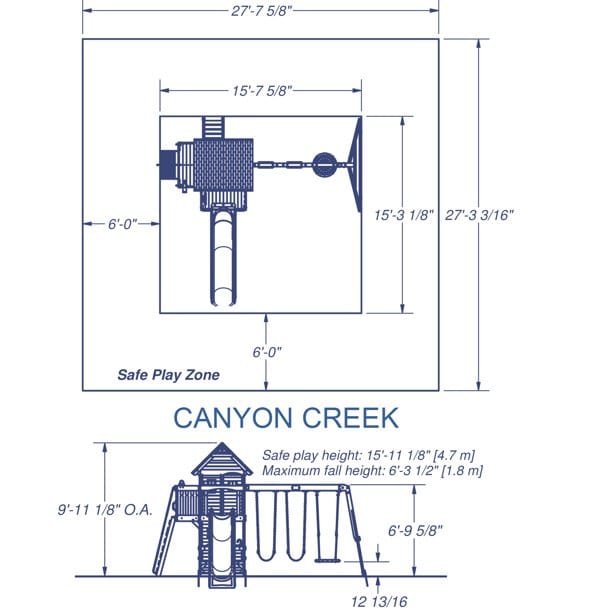 Backyard Discovery Canyon Creek Cedar Wood Playset Swing Set with Wave Slide Rock Climbing Wall and Lower Playhouse - Image 6