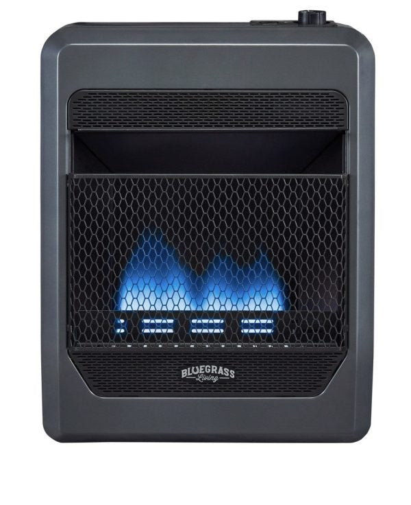 Bluegrass Living 20,000 BTU Propane Gas Ventless Blue Flame Space Heater with Blower and Base Feet B20TPB-BB - Image 4