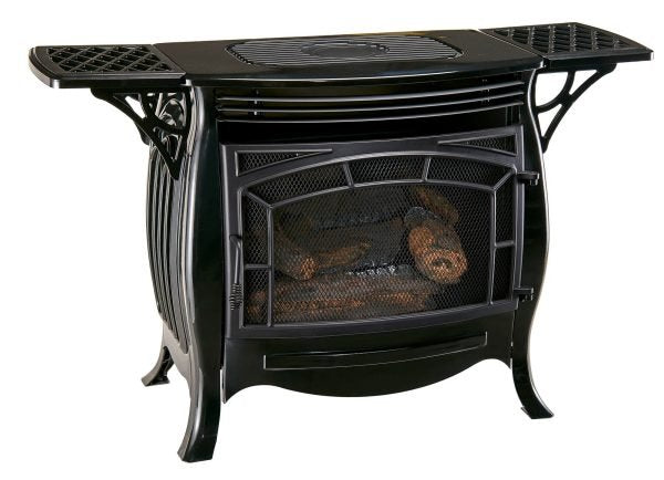 Duluth Forge 26,000 BTU Dual Fuel Ventless Gas Stove FDSR25-GF, Remote Control, Gloss Black Finish - Image 4