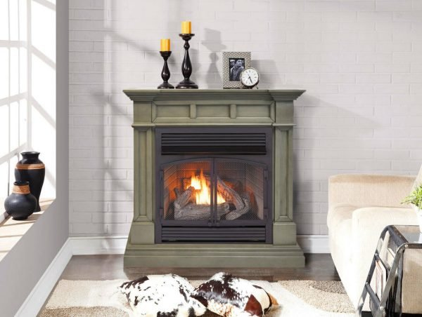 Duluth Forge 32,000 BTU Dual Fuel Ventless Gas Fireplace in Slate Gray - Image 2
