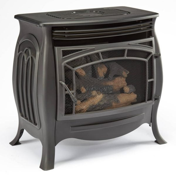 Duluth Forge FDSR25 26,000 BTU Matte Black Dual Fuel Ventless Gas Stove - Image 7