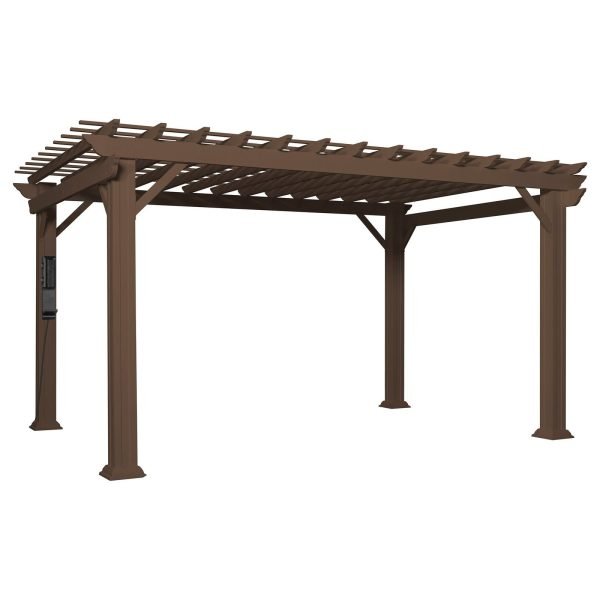 Backyard Discovery Ashford 14' x 12' Brown Steel Pergola with Soft Canopy - Image 2