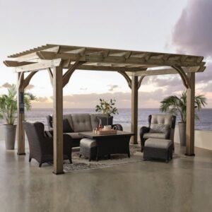 Backyard Discovery Somerville 14' x 10' Barnwood Stain Cedar Wood Pergola