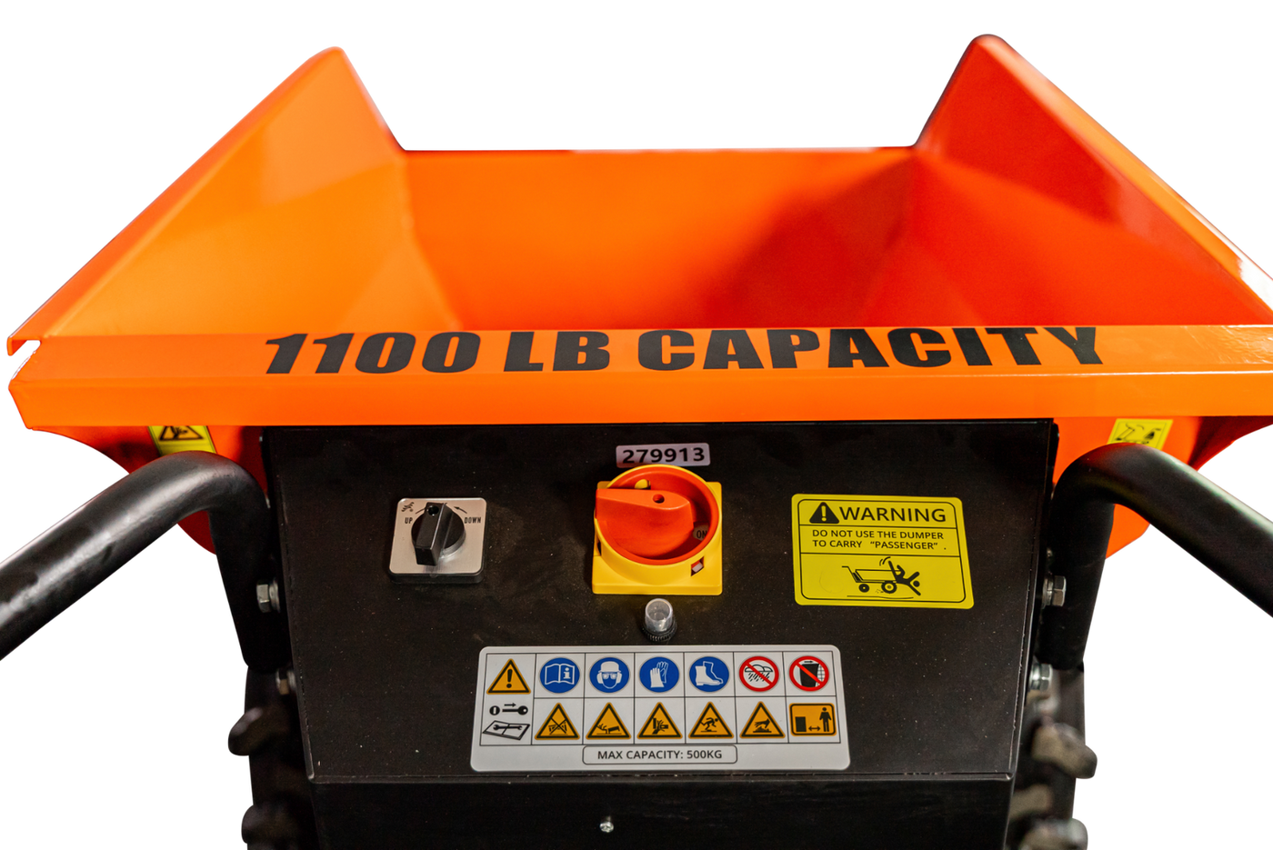 Detail K2 Big Dump 1100-Pound Electric Power Dump Cart with Hydraulic Lift - Image 5