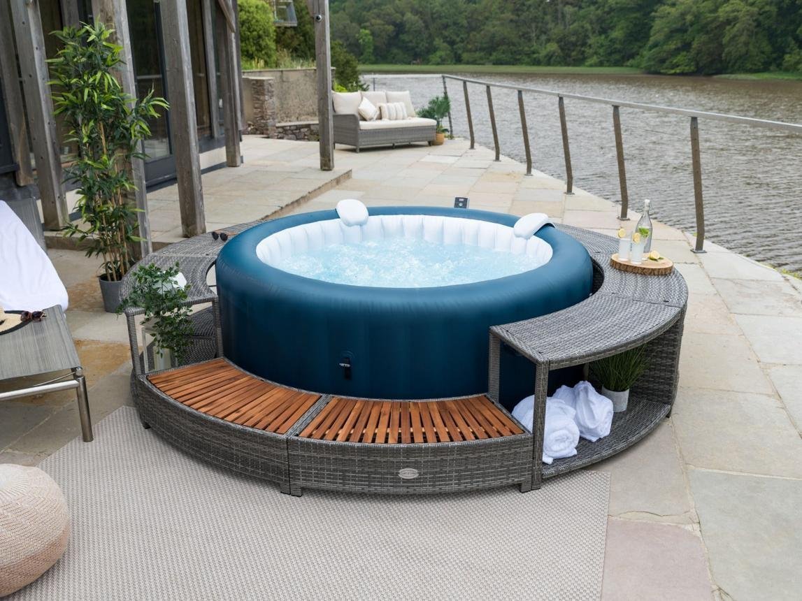 vidaXL Spa Surround Gray Poly Rattan - Image 4